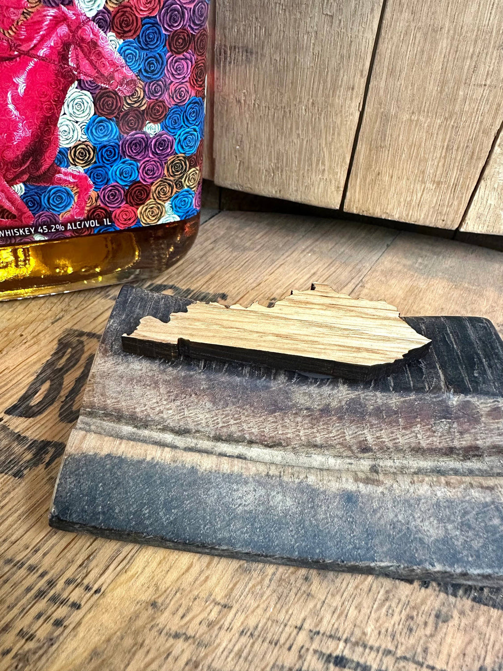 Kentucky Bourbon Barrel Wood Magnet - Custom Gifts