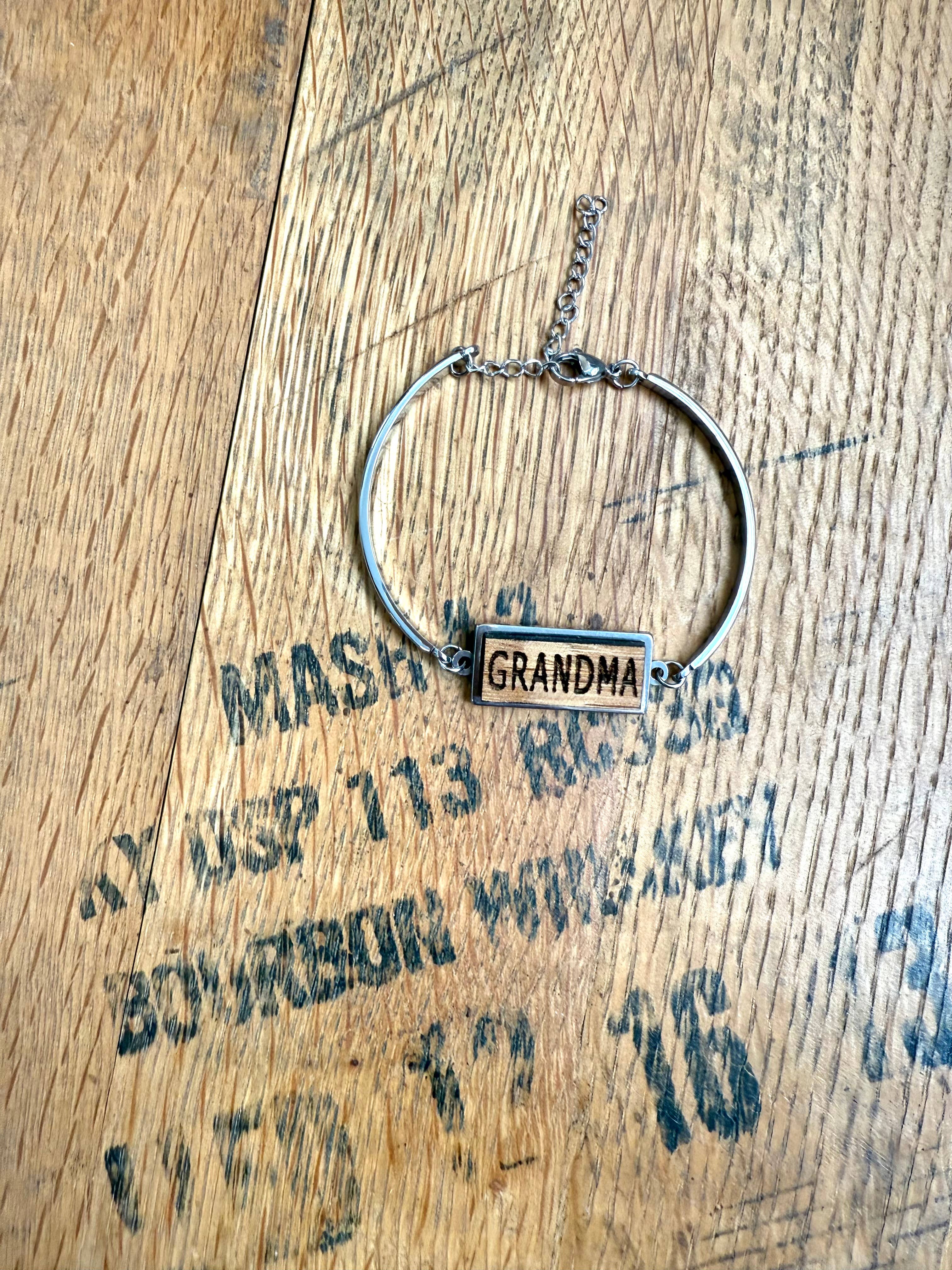 Adjustable Grandma Lobster Claw Bourbon Barrel Bracelet.