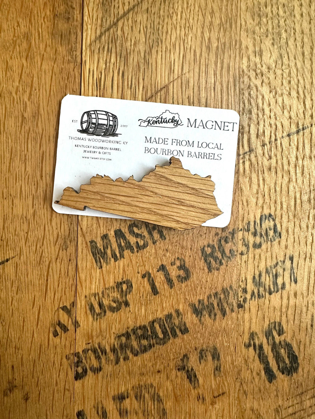 Kentucky Bourbon Barrel Wood Magnet - Custom Gifts